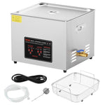 VEVOR 15 l ultraskaņas tīrītājs, profesionāla 360 W tīrīšanas iekārta ar taimeri un sildītāju, 40 kHz digitālais ultraskaņas tīrītājs ar grozu, pulksteņiem, brillēm, rotaslietām, zobu kapēm, rūpnieciskām detaļām un instrumentiem