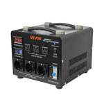 VEVOR sprieguma automātiskais pārveidotājs transformators 6000 VA, 110 V–220 V / 220 V–110 V, ar 3 US un 3 EU ligzdām, LCD displeju un ķēdes aizsardzību