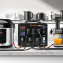 VEVOR sprieguma automātiskais pārveidotājs transformators 6000 VA, 110 V–220 V / 220 V–110 V, ar 3 US un 3 EU ligzdām, LCD displeju un ķēdes aizsardzību