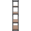 Regulējama 5 līmeņu metāla uzglabāšanas plauktu sistēma, melna, 900 kg, 76 × 30 × 152 cm