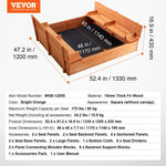 VEVOR koka smilšu kaste, 133 × 120 × 43 cm smilšu kaste ar salokāmiem soliņiem un apakšas oderi, dabīga koka bērnu smilšu kaste lietošanai pagalmā, pludmalē vai parkā, piemērota bērniem no 3 līdz 12 gadiem
