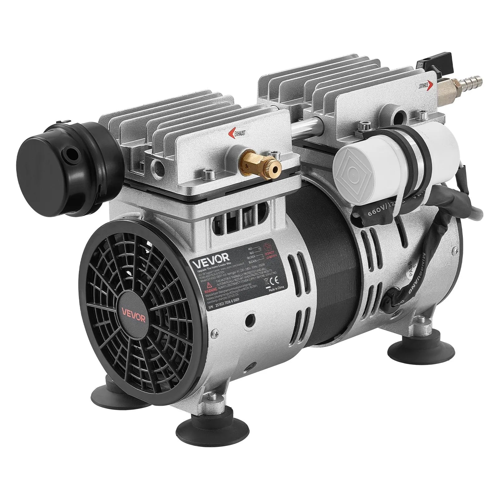 VEVOR dīķa aerators, 5,2 CFM gaisa kompresors ar 4/5 ZS jaudu, dīķiem un ezeriem līdz 3 akriem, aizsardzība pret pārkaršanu un pretatplūdes vārsts, 590 W jaudīgs motors, dīķa aerācijas sūknis ūdens skābekļa cirkulācijai