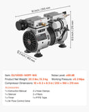 VEVOR dīķa aerators, 5,2 CFM gaisa kompresors ar 4/5 ZS jaudu, dīķiem un ezeriem līdz 3 akriem, aizsardzība pret pārkaršanu un pretatplūdes vārsts, 590 W jaudīgs motors, dīķa aerācijas sūknis ūdens skābekļa cirkulācijai