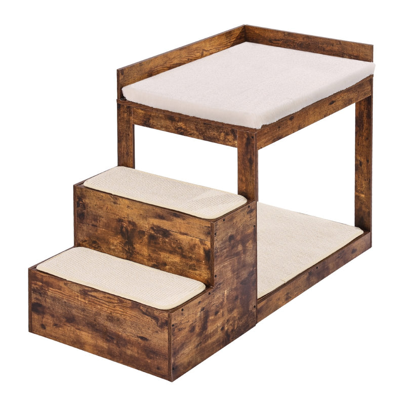 VEVOR divstāvu mājdzīvnieku gulta ar kāpnēm – loga paliktnis/dīvāns suņiem un kaķiem, vidējs izmērs