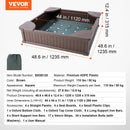VEVOR smilšu kaste ar pārsegu, kvadrātveida HDPE smilšu kaste 123,5 × 123,5 × 31,5 cm ar 4 stūra sēdvietām un apakšas oderi, bērnu smilšu kaste lietošanai pagalmā, pludmalē vai parkā, piemērota bērniem no 3 līdz 12 gadiem, brūnā krāsā