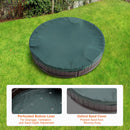 VEVOR smilšu kaste ar pārsegu, apaļa HDPE smilšu kaste Ø120 × 23 cm ar 3 stūra sēdvietām un apakšas oderi, bērnu smilšu kaste lietošanai pagalmā, pludmalē vai parkā, piemērota bērniem no 3 līdz 12 gadiem, brūnā krāsā