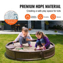 VEVOR smilšu kaste ar pārsegu, apaļa HDPE smilšu kaste Ø120 × 23 cm ar 3 stūra sēdvietām un apakšas oderi, bērnu smilšu kaste lietošanai pagalmā, pludmalē vai parkā, piemērota bērniem no 3 līdz 12 gadiem, brūnā krāsā