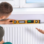 VEVOR magnētiskais torpēdas līmeņrādis 600 mm ar LED apgaismotu displeju, mehāniskiem burbuļlīmeņiem un 0-360° lineālu, alumīnija sakausējuma līmeņošanas instruments ar skatlogu santehnikai un kokapstrādei