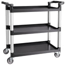 VEVOR 3 līmeņu plastmasas servisa ratiņi, 226,8 kg, 79 × 49 cm, ar 360° grozāmiem riteņiem un bremzēm