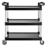 VEVOR 3 līmeņu plastmasas servisa ratiņi, 226,8 kg, 79 × 49 cm, ar 360° grozāmiem riteņiem un bremzēm