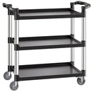 VEVOR 3 līmeņu plastmasas servisa ratiņi, 226,8 kg, 79 × 49 cm, ar 360° grozāmiem riteņiem un bremzēm