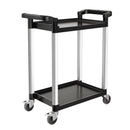 VEVOR 2 līmeņu plastmasas saimniecības ratiņi, 136 kg, ar 360° grozāmiem riteņiem, 2 ar bremzēm, 62 × 40,9 cm