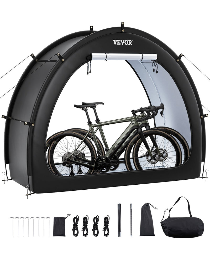 VEVOR outdoor bike storage tent, fan-shaped waterproof bike tent for 1-2 bikes