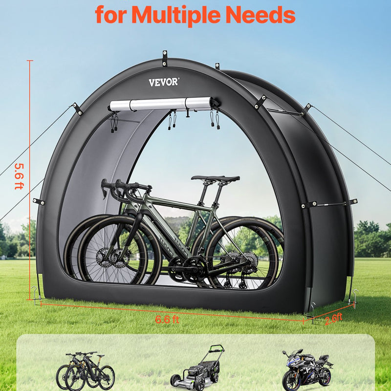 VEVOR outdoor bike storage tent, fan-shaped waterproof bike tent for 1-2 bikes