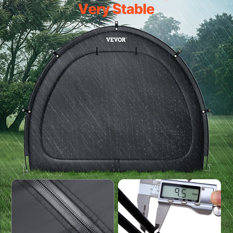 VEVOR outdoor bike storage tent, fan-shaped waterproof bike tent for 1-2 bikes