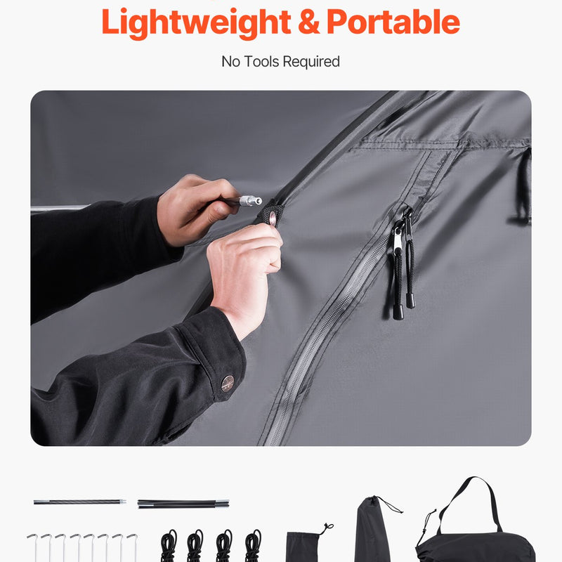 VEVOR outdoor bike storage tent, fan-shaped waterproof bike tent for 1-2 bikes