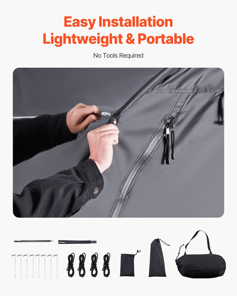 VEVOR outdoor bike storage tent, fan-shaped waterproof bike tent for 1-2 bikes