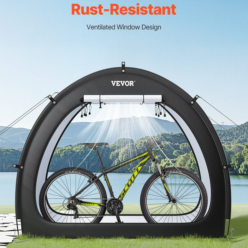VEVOR outdoor bike storage tent, fan-shaped waterproof bike tent for 1-2 bikes