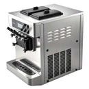 VEVOR komerciālā saldējuma mašīna 20–28 l/h, 2200 W, 3 garšu galda mīkstā saldējuma aparāts ar 2 × 6 l tvertnēm, iebūvētu gaisa padeves sūkni, priekšdzesēšanu un zema maisījuma brīdinājumu