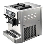 VEVOR komerciālā saldējuma mašīna 20–28 l/h, 2200 W, 3 garšu galda mīkstā saldējuma aparāts ar 2 × 6 l tvertnēm, iebūvētu gaisa padeves sūkni, priekšdzesēšanu un zema maisījuma brīdinājumu