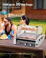 VEVOR Elektriskais 30 karstmaizes 11 rullīšu grils, 2200 W