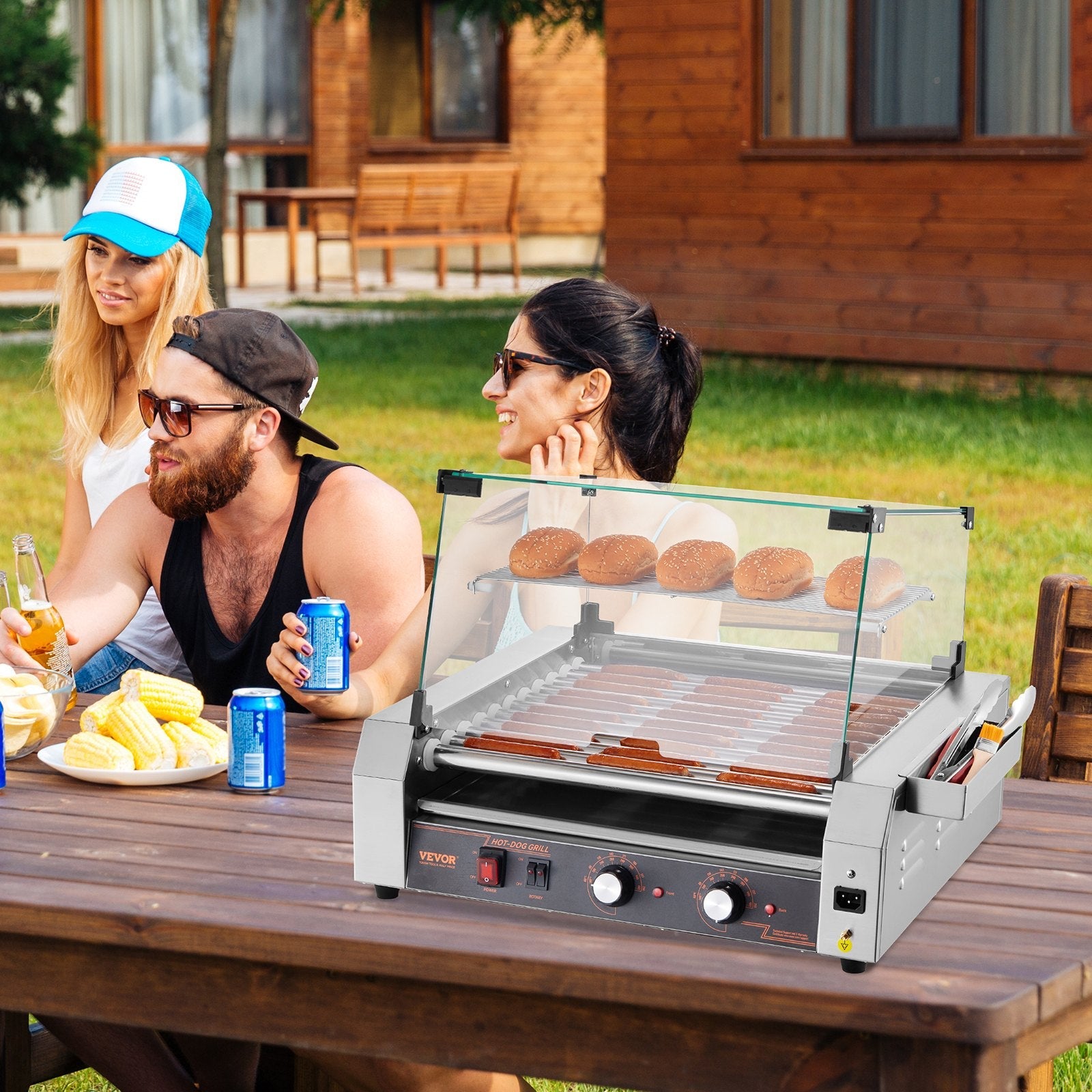 VEVOR Elektriskais 30 karstmaizes 11 rullīšu grils, 2200 W