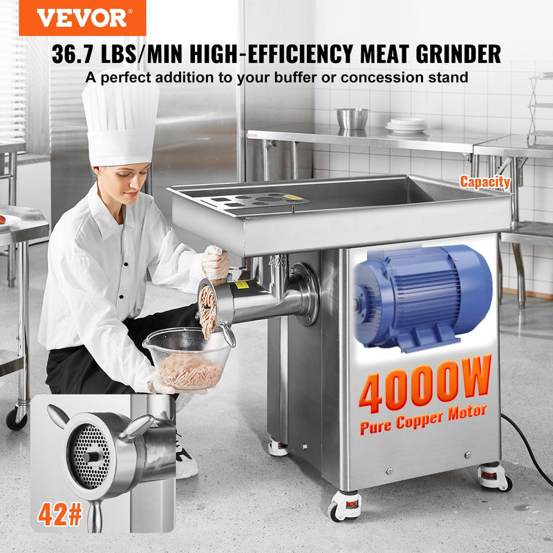 VEVOR komerciālā elektriskā gaļas maļamā mašīna,  16,6 kg/min