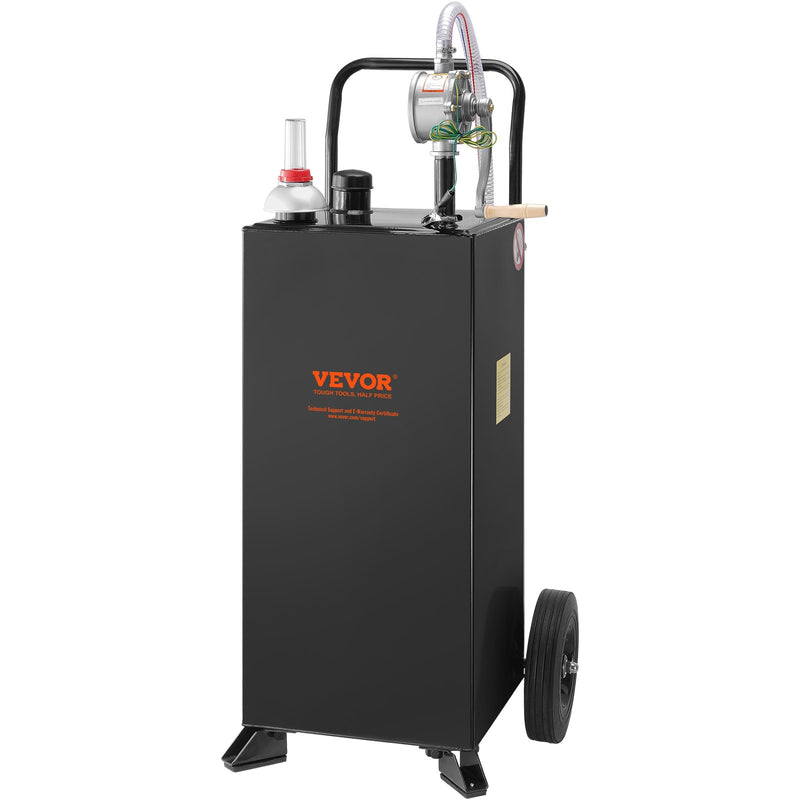 VEVOR 114-liitrine ratastega kütusekanister, kaasaskantav kütusemahuti koos käsitsi pumbaga, sobib bensiini ja diislikütuse jaoks autodele, muruniidukitele, ATV-dele, paatidele jne, must.