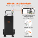 VEVOR 114-liitrine ratastega kütusekanister, kaasaskantav kütusemahuti koos käsitsi pumbaga, sobib bensiini ja diislikütuse jaoks autodele, muruniidukitele, ATV-dele, paatidele jne, must.