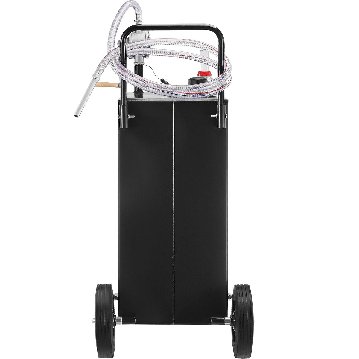 VEVOR 114 litre fuel tank with 4 wheels and manual pump - portable petrol and diesel container for cars, lawnmowers, ATVs, boats - black
