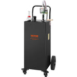 VEVOR 114 litre fuel tank with 4 wheels and manual pump - portable petrol and diesel container for cars, lawnmowers, ATVs, boats - black