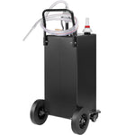 VEVOR 114 litre fuel tank with 4 wheels and manual pump - portable petrol and diesel container for cars, lawnmowers, ATVs, boats - black