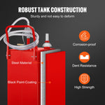 VEVOR 114 litre fuel tank with manual pump and 4 wheels, suitable for petrol, diesel, cars, lawnmowers, ATVs, boats - red