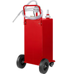 VEVOR 114 litre fuel tank with manual pump and 4 wheels, suitable for petrol, diesel, cars, lawnmowers, ATVs, boats - red
