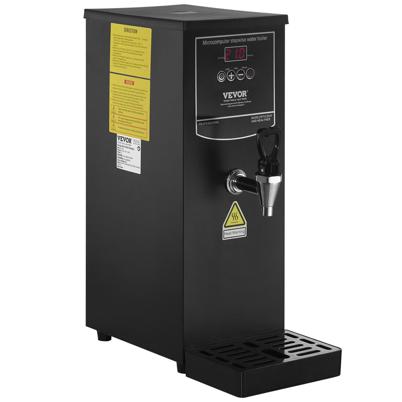 VEVOR 10L Elektriskais Karstā Ūdens Dispensers, Komerciāls Ūdens Boileris, Nerūsējošais Tērauds