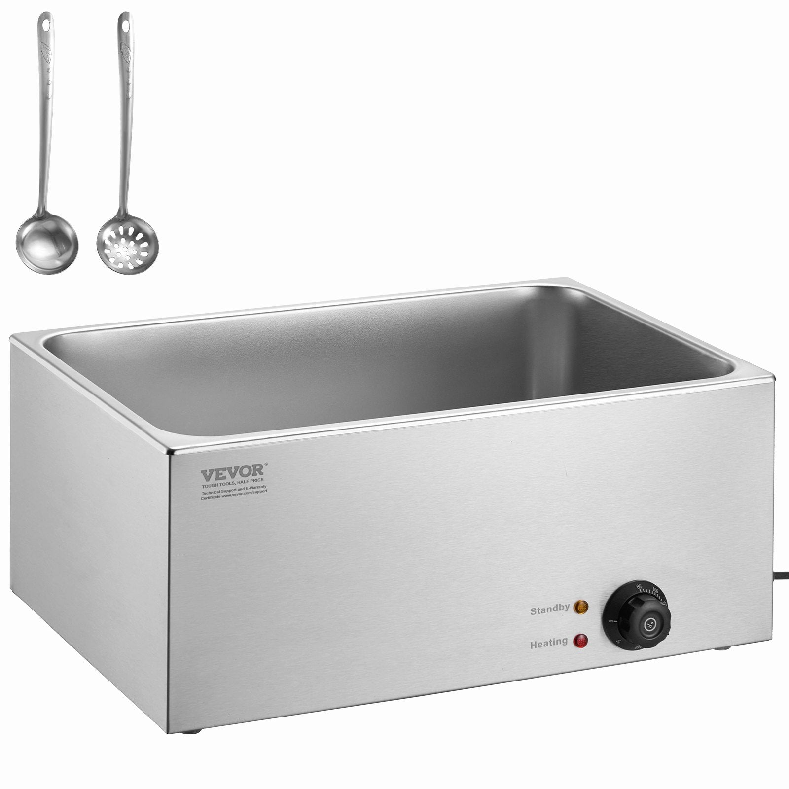 VEVOR komerciālais elektriskais ēdienu sildītājs, 18L, 1200W, Bain Marie
