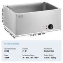 VEVOR komerciālais elektriskais ēdienu sildītājs, 18L, 1200W, Bain Marie
