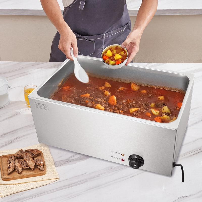 VEVOR komerciālais elektriskais ēdienu sildītājs, 18L, 1200W, Bain Marie