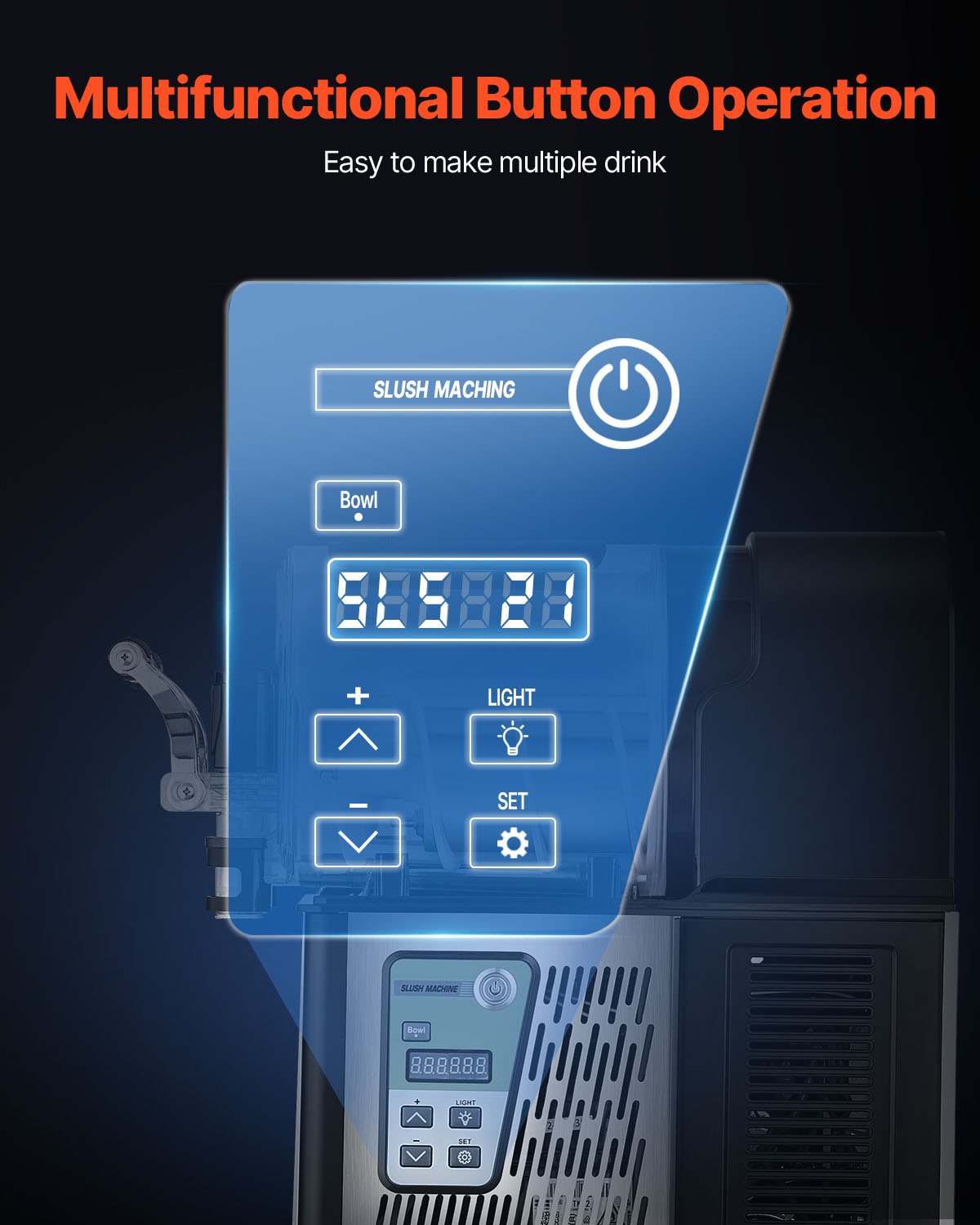 VEVOR 3L Komerciāls Slush Machine, Margarita, Smoothie un Saldēto Dzērienu Gatavotājs