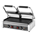 Komerciālais panini grils, 3600 W elektriskā sviestmaižu prese, nerūsējošais tērauds, temperatūras regulēšana, 48 × 23 cm gluda emaljas plat