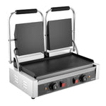 Komerciālais panini grils, 3600 W elektriskā sviestmaižu prese, nerūsējošais tērauds, temperatūras regulēšana, 48 × 23 cm gluda emaljas plat