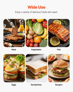 Komerciālais panini grils 3600 W, nerūsējošais tērauds, dubultais preses grils ar temperatūras kontroli, 48x23 cm emaljas plate