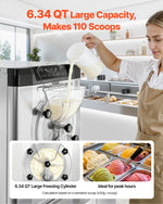 VEVOR komerciāla galda saldējuma mašīna, 2000 W, 12–20 L/h, gelato un cietajam saldējumam, 6 L 304 nerūsējošā tērauda cilindrs, automātiskā tīrīšana, LED panelis