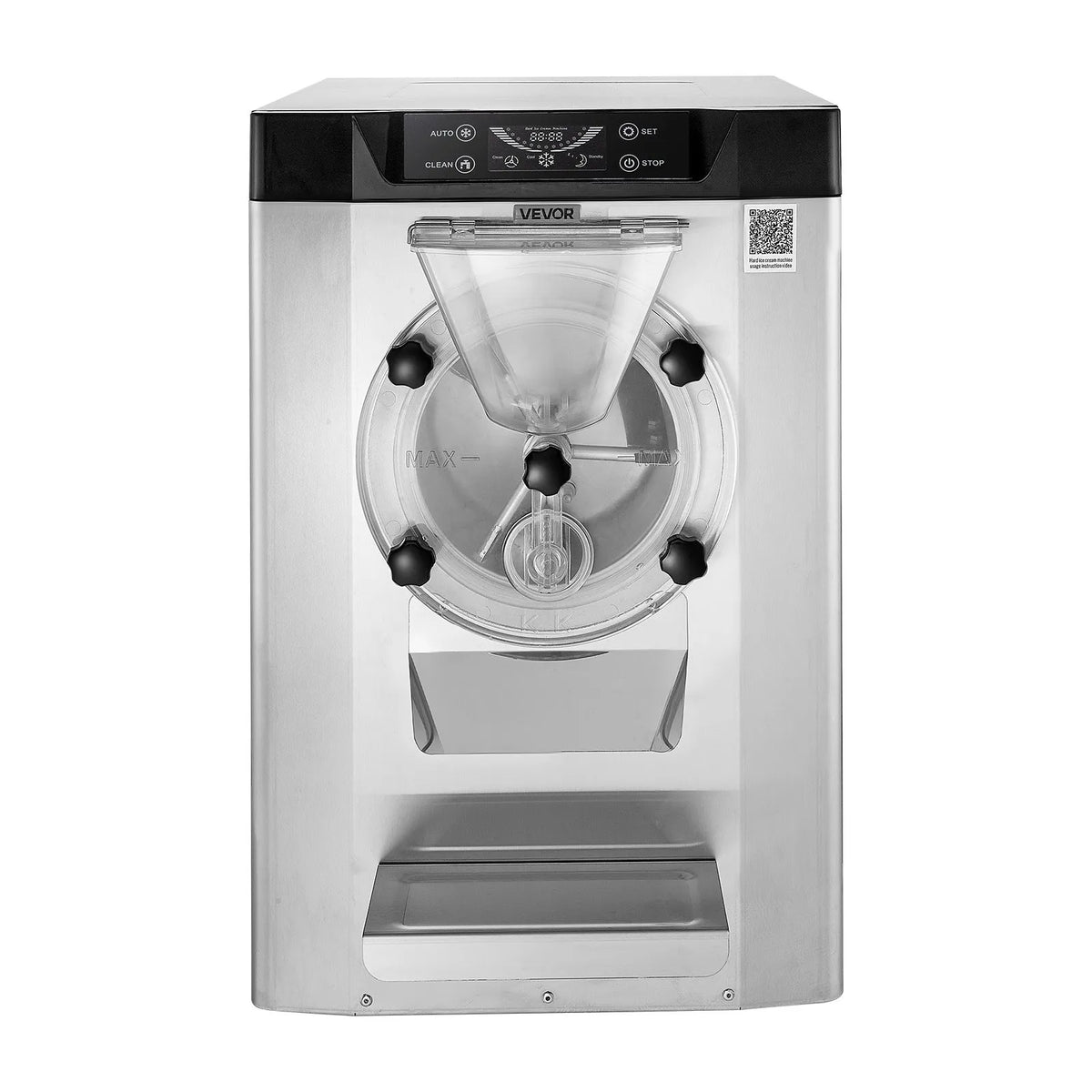 VEVOR komerciāla galda saldējuma mašīna, 2000 W, 12–20 L/h, gelato un cietajam saldējumam, 6 L 304 nerūsējošā tērauda cilindrs, automātiskā tīrīšana, LED panelis
