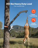 Подъемник для оленей на дереве грузоподъемностью 160 кг, лебедка с храповым ремнем, прочная стойка для перемещения, чистки, подвешивания и кормления оленей, черный