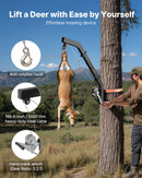 Подъемник для оленей на дереве грузоподъемностью 160 кг, лебедка с храповым ремнем, прочная стойка для перемещения, чистки, подвешивания и кормления оленей, черный
