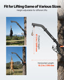 Подъемник для оленей на дереве грузоподъемностью 160 кг, лебедка с храповым ремнем, прочная стойка для перемещения, чистки, подвешивания и кормления оленей, черный