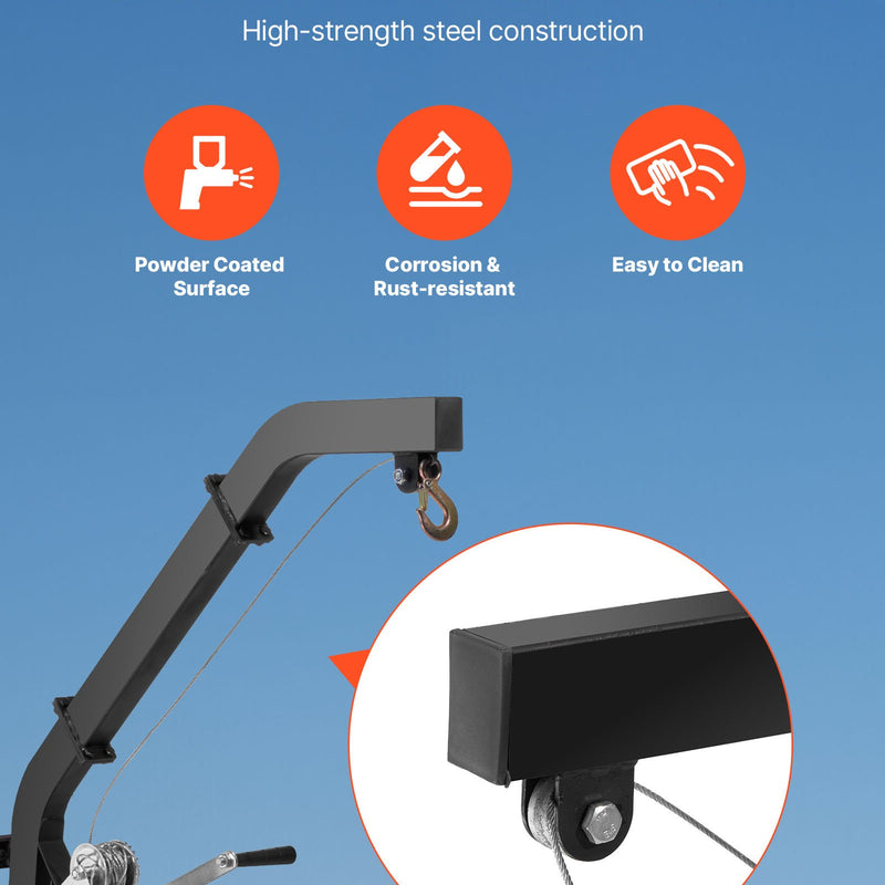 Подъемник для оленей на дереве грузоподъемностью 160 кг, лебедка с храповым ремнем, прочная стойка для перемещения, чистки, подвешивания и кормления оленей, черный