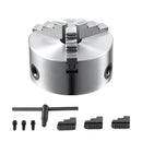 VEVOR 3-žokļu pašcentrējošā virpas patrona 160 mm, 3,5–160 mm satveršanas diapazons, ar atgriezeniskiem žokļiem un T-veida atslēgu, virpai/CNC/3D printerim/frēzei/urbjmašīnai