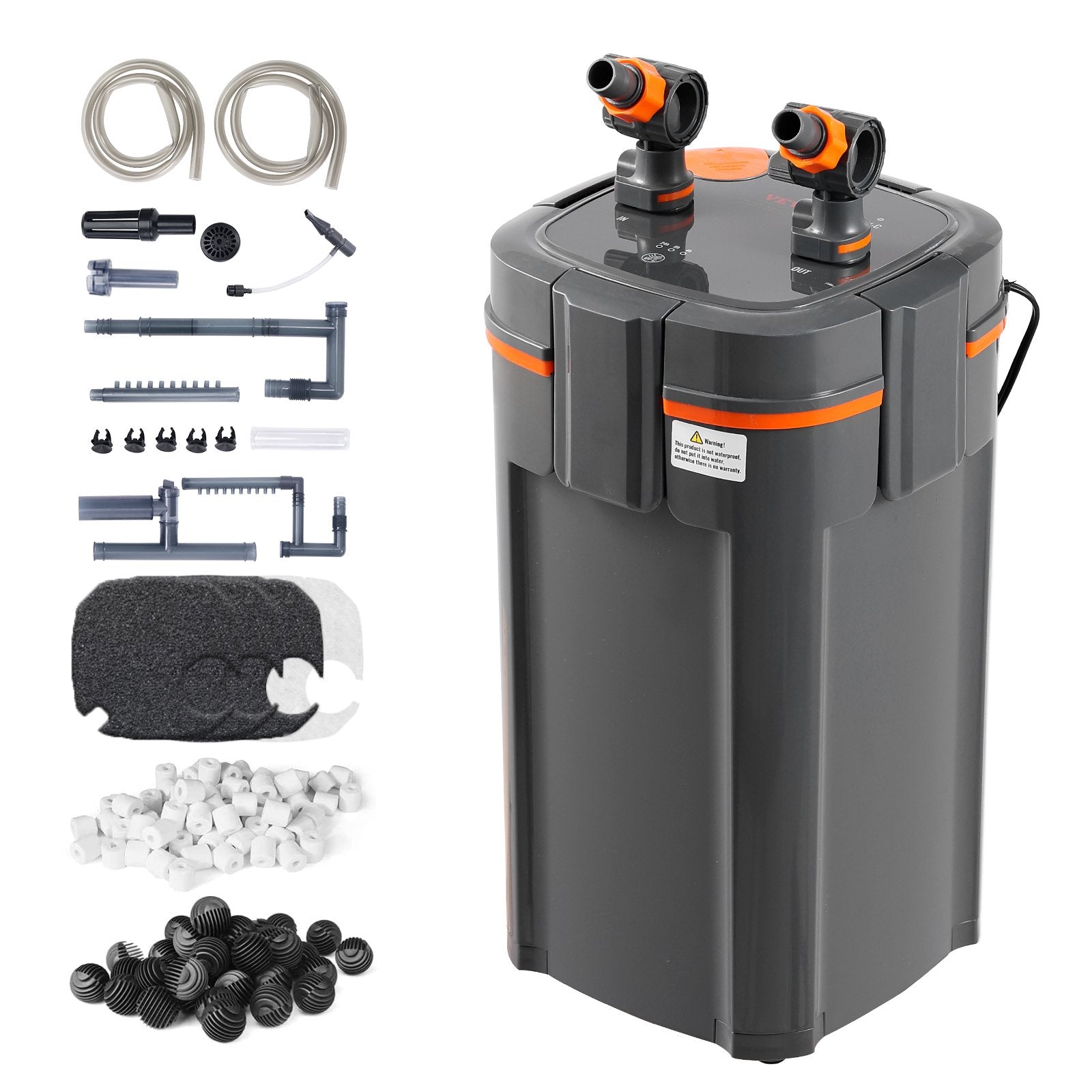 VEVOR 379 litru akvārija kannas filtrs ar 12 W UV lampu, klusa darbība